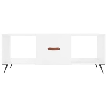 vidaXL Τραπεζάκι Σαλονιού Γυαλ. Λευκό 102x50x40cm Επεξεργ. Ξύλο 1 τεμ.