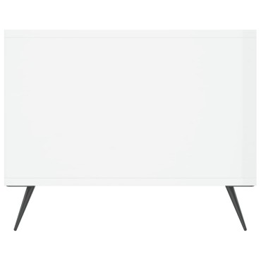 vidaXL Τραπεζάκι Σαλονιού Γυαλ. Λευκό 102x50x40cm Επεξεργ. Ξύλο 1 τεμ.
