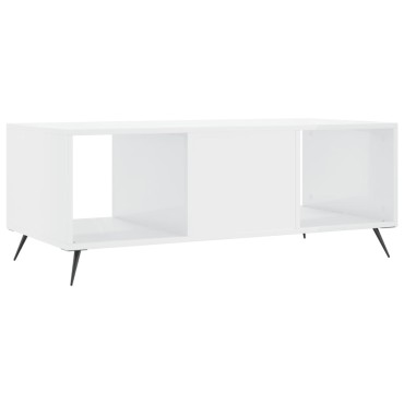 vidaXL Τραπεζάκι Σαλονιού Γυαλ. Λευκό 102x50x40cm Επεξεργ. Ξύλο 1 τεμ.