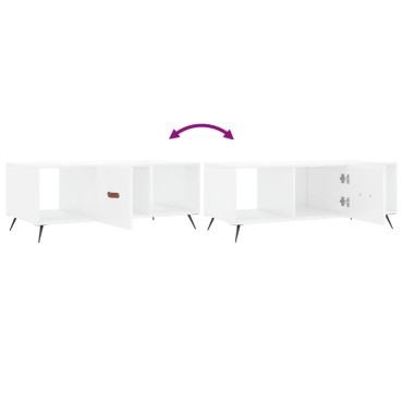 vidaXL Τραπεζάκι Σαλονιού Γυαλ. Λευκό 102x50x40cm Επεξεργ. Ξύλο 1 τεμ.