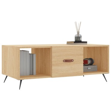 vidaXL Τραπεζάκι Σαλονιού Sonoma Δρυς 102x50x40cm από Επεξεργ. Ξύλο 1 τεμ.