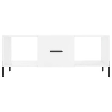 vidaXL Τραπεζάκι Σαλονιού Γυαλ. Λευκό 102x50x40cm Επεξεργ. Ξύλο 1 τεμ.