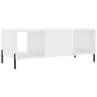 vidaXL Τραπεζάκι Σαλονιού Γυαλ. Λευκό 102x50x40cm Επεξεργ. Ξύλο 1 τεμ.