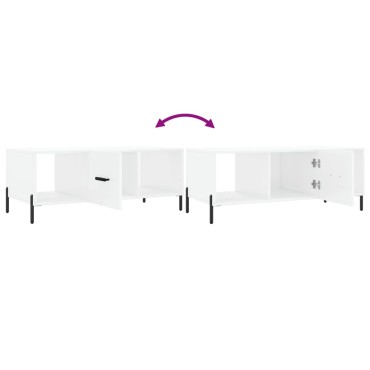 vidaXL Τραπεζάκι Σαλονιού Γυαλ. Λευκό 102x50x40cm Επεξεργ. Ξύλο 1 τεμ.