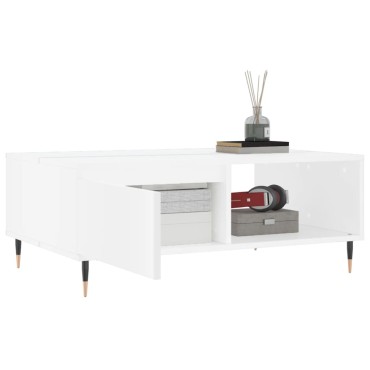 vidaXL Τραπεζάκι Σαλονιού Λευκό 90x60x35cm Επεξεργασμένο Ξύλο 1 τεμ.