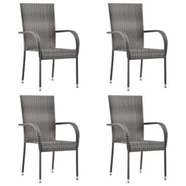 vidaXL Σετ Τραπεζαρίας Κήπου 5 τεμ. Γκρι 150x90x74cm
