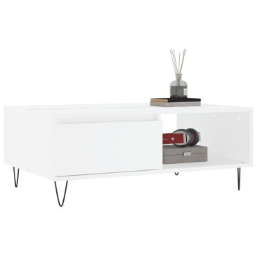 vidaXL Τραπεζάκι Σαλονιού Λευκό 90x60x35cm Επεξεργασμένο Ξύλο 1 τεμ.