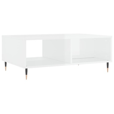 vidaXL Τραπεζάκι Σαλονιού Γυαλ. Λευκό 90x60x35cm από Επεξεργ. Ξύλο 1 τεμ.