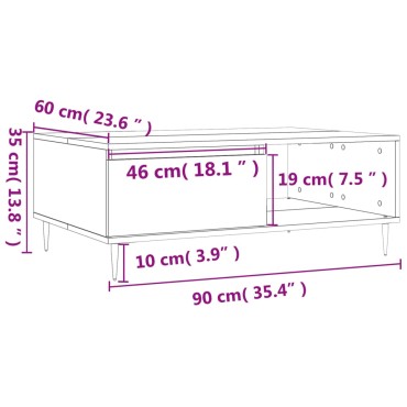 vidaXL Τραπεζάκι Σαλονιού Sonoma Δρυς 90x60x35cm Επεξεργασμένο Ξύλο 1 τεμ.