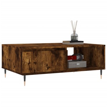 vidaXL Τραπεζάκι Σαλονιού Καπνιστή Δρυς 90x60x35cm Επεξεργασμ. Ξύλο 1 τεμ.
