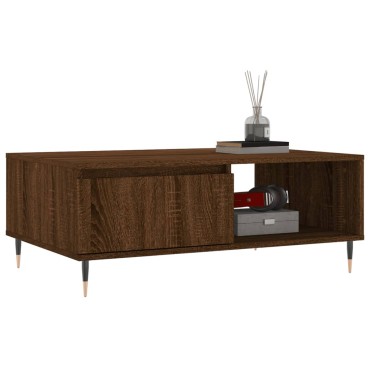 vidaXL Τραπεζάκι Σαλονιού Καφέ Δρυς 90x60x35cm από Επεξεργασμ. Ξύλο 1 τεμ.