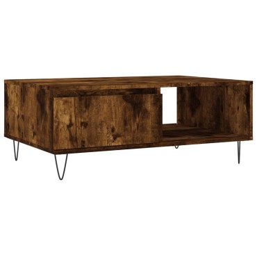 vidaXL Τραπεζάκι Σαλονιού Καπνιστή Δρυς 90x60x35cm Επεξεργασμ. Ξύλο 1 τεμ.