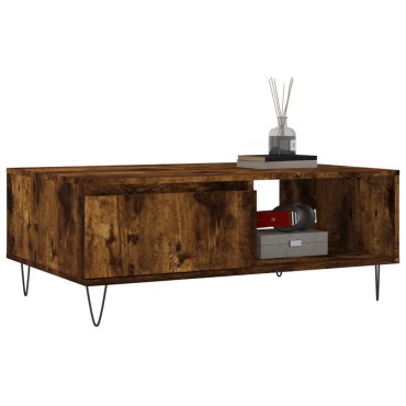 vidaXL Τραπεζάκι Σαλονιού Καπνιστή Δρυς 90x60x35cm Επεξεργασμ. Ξύλο 1 τεμ.