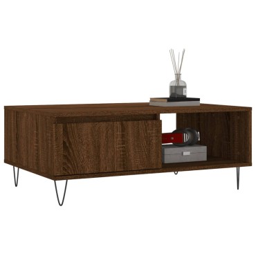 vidaXL Τραπεζάκι Σαλονιού Καφέ Δρυς 90x60x35cm από Επεξεργασμένο Ξύλο 1 τεμ.