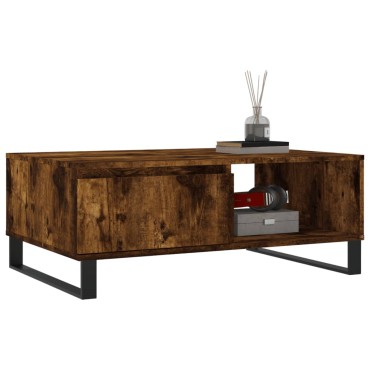 vidaXL Τραπεζάκι Σαλονιού Καπνιστή Δρυς 90x60x35cm Επεξεργασμ. Ξύλο 1 τεμ.