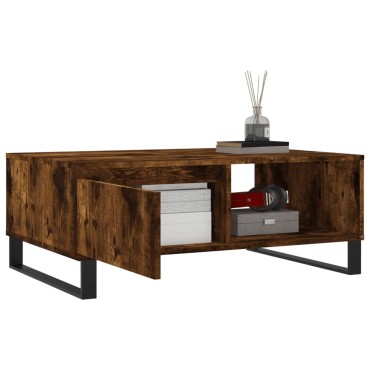 vidaXL Τραπεζάκι Σαλονιού Καπνιστή Δρυς 90x60x35cm Επεξεργασμ. Ξύλο 1 τεμ.