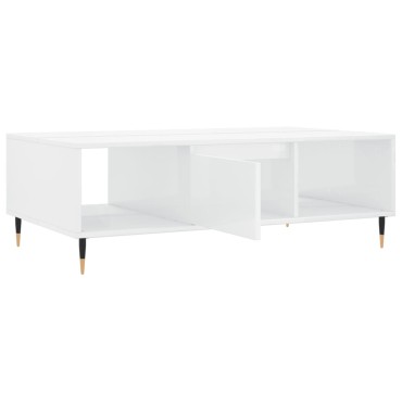 vidaXL Τραπεζάκι Σαλονιού Γυαλ. Λευκό 104x60x35cm από Επεξεργ. Ξύλο 1 τεμ.