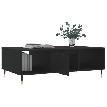 vidaXL Τραπεζάκι Σαλονιού Μαύρο 104x60x35cm από Επεξεργασμένο Ξύλο 1 τεμ.