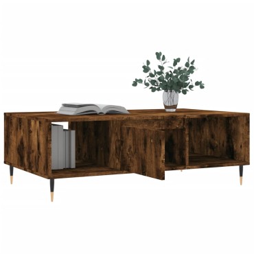 vidaXL Τραπεζάκι Σαλονιού Καπνιστή Δρυς 104x60x35cm Επεξεργ. Ξύλο 1 τεμ.