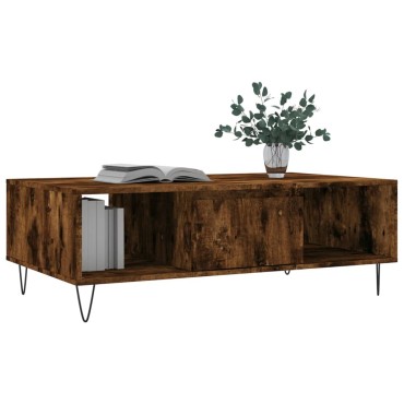 vidaXL Τραπεζάκι Σαλονιού Καπνιστή Δρυς 104x60x35cm Επεξεργ. Ξύλο 1 τεμ.