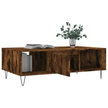 vidaXL Τραπεζάκι Σαλονιού Καπνιστή Δρυς 104x60x35cm Επεξεργ. Ξύλο 1 τεμ.