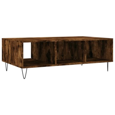 vidaXL Τραπεζάκι Σαλονιού Καπνιστή Δρυς 104x60x35cm Επεξεργ. Ξύλο 1 τεμ.