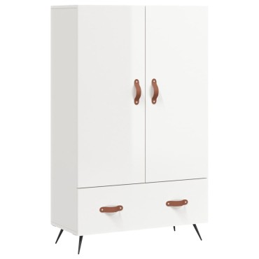 vidaXL Ντουλάπα Γυαλ. Λευκό 69,5x31x115cm από Επεξεργασμένο Ξύλο 1 τεμ.