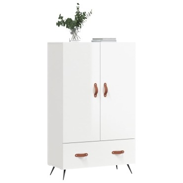 vidaXL Ντουλάπα Γυαλ. Λευκό 69,5x31x115cm από Επεξεργασμένο Ξύλο 1 τεμ.
