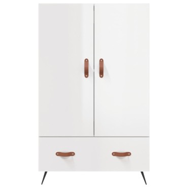 vidaXL Ντουλάπα Γυαλ. Λευκό 69,5x31x115cm από Επεξεργασμένο Ξύλο 1 τεμ.