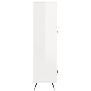 vidaXL Ντουλάπα Γυαλ. Λευκό 69,5x31x115cm από Επεξεργασμένο Ξύλο 1 τεμ.
