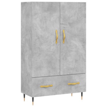 vidaXL Ντουλάπα Γκρι Σκυροδέματος 69,5x31x115cm Επεξεργ. Ξύλο 1 τεμ.