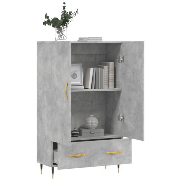 vidaXL Ντουλάπα Γκρι Σκυροδέματος 69,5x31x115cm Επεξεργ. Ξύλο 1 τεμ.