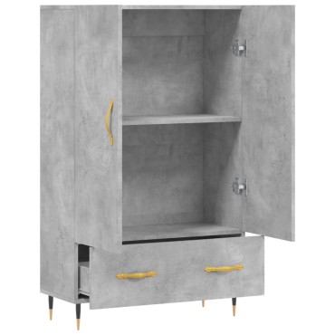vidaXL Ντουλάπα Γκρι Σκυροδέματος 69,5x31x115cm Επεξεργ. Ξύλο 1 τεμ.