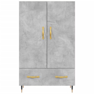 vidaXL Ντουλάπα Γκρι Σκυροδέματος 69,5x31x115cm Επεξεργ. Ξύλο 1 τεμ.