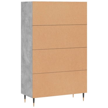 vidaXL Ντουλάπα Γκρι Σκυροδέματος 69,5x31x115cm Επεξεργ. Ξύλο 1 τεμ.