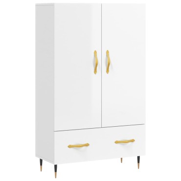 vidaXL Ντουλάπα Γυαλ. Λευκό 69,5x31x115cm από Επεξεργασμένο Ξύλο 1 τεμ.