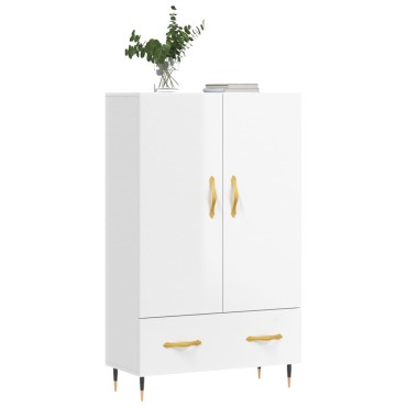 vidaXL Ντουλάπα Γυαλ. Λευκό 69,5x31x115cm από Επεξεργασμένο Ξύλο 1 τεμ.