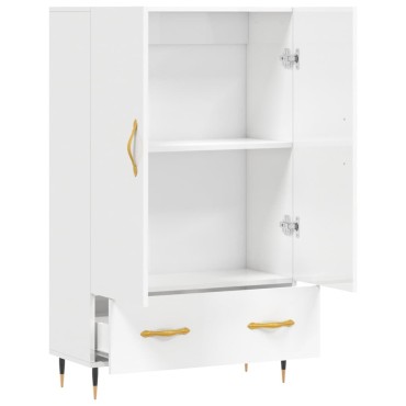 vidaXL Ντουλάπα Γυαλ. Λευκό 69,5x31x115cm από Επεξεργασμένο Ξύλο 1 τεμ.