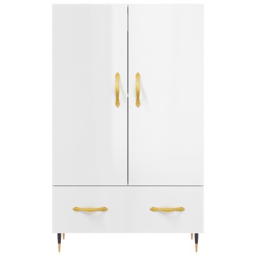 vidaXL Ντουλάπα Γυαλ. Λευκό 69,5x31x115cm από Επεξεργασμένο Ξύλο 1 τεμ.