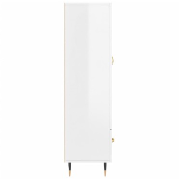 vidaXL Ντουλάπα Γυαλ. Λευκό 69,5x31x115cm από Επεξεργασμένο Ξύλο 1 τεμ.