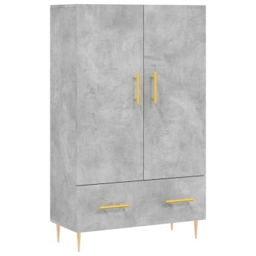 vidaXL Ντουλάπα Γκρι Σκυροδέματος 69,5x31x115cm Επεξεργ. Ξύλο 1 τεμ.