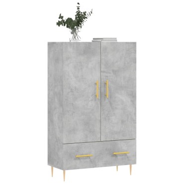 vidaXL Ντουλάπα Γκρι Σκυροδέματος 69,5x31x115cm Επεξεργ. Ξύλο 1 τεμ.