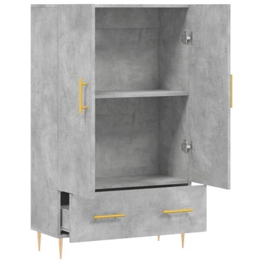vidaXL Ντουλάπα Γκρι Σκυροδέματος 69,5x31x115cm Επεξεργ. Ξύλο 1 τεμ.