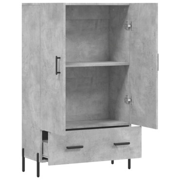 vidaXL Ντουλάπα Γκρι Σκυροδέματος 69,5x31x115cm Επεξεργ. Ξύλο 1 τεμ.
