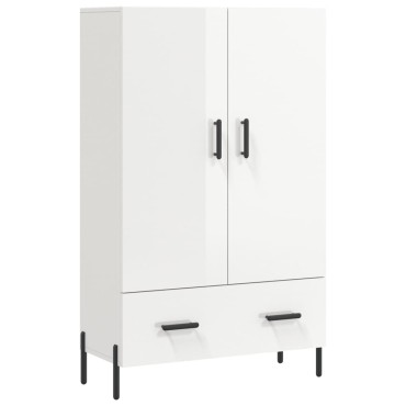 vidaXL Ντουλάπα Γυαλ. Λευκό 69,5x31x115cm από Επεξεργασμένο Ξύλο 1 τεμ.
