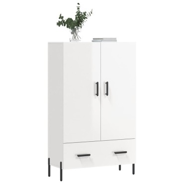 vidaXL Ντουλάπα Γυαλ. Λευκό 69,5x31x115cm από Επεξεργασμένο Ξύλο 1 τεμ.