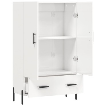 vidaXL Ντουλάπα Γυαλ. Λευκό 69,5x31x115cm από Επεξεργασμένο Ξύλο 1 τεμ.