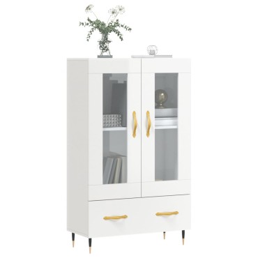 vidaXL Ντουλάπα Γυαλ. Λευκό 69,5x31x115cm από Επεξεργασμένο Ξύλο 1 τεμ.