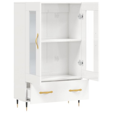 vidaXL Ντουλάπα Γυαλ. Λευκό 69,5x31x115cm από Επεξεργασμένο Ξύλο 1 τεμ.