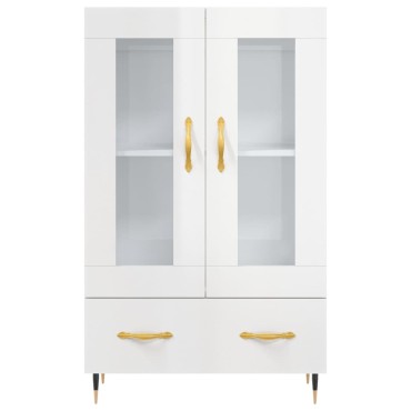 vidaXL Ντουλάπα Γυαλ. Λευκό 69,5x31x115cm από Επεξεργασμένο Ξύλο 1 τεμ.